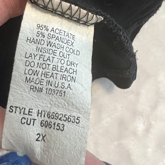 VTG Brittany Black Top Womens 2X Black Metallic Abstract Fairygrunge Whimsigoth - Picture 9 of 10